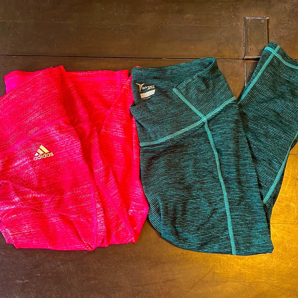 Active wear leggings. Adidas and old navy brand size medium and small.